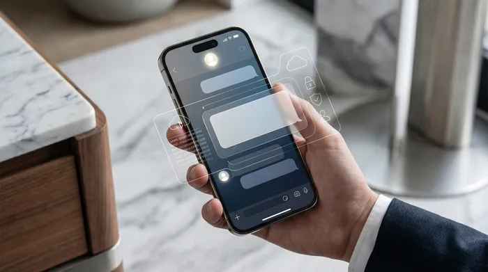 Smartfón položený na stole vedľa notebooku, zobrazujúci digitálne geolokačné ikony v rozšírenej realite.