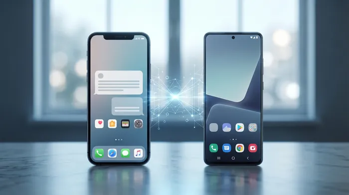 Smartfón s digitálnymi SIM kartami vo forme hologramu, symbolizujúci bezpečnosť dát a cloudové úložisko.